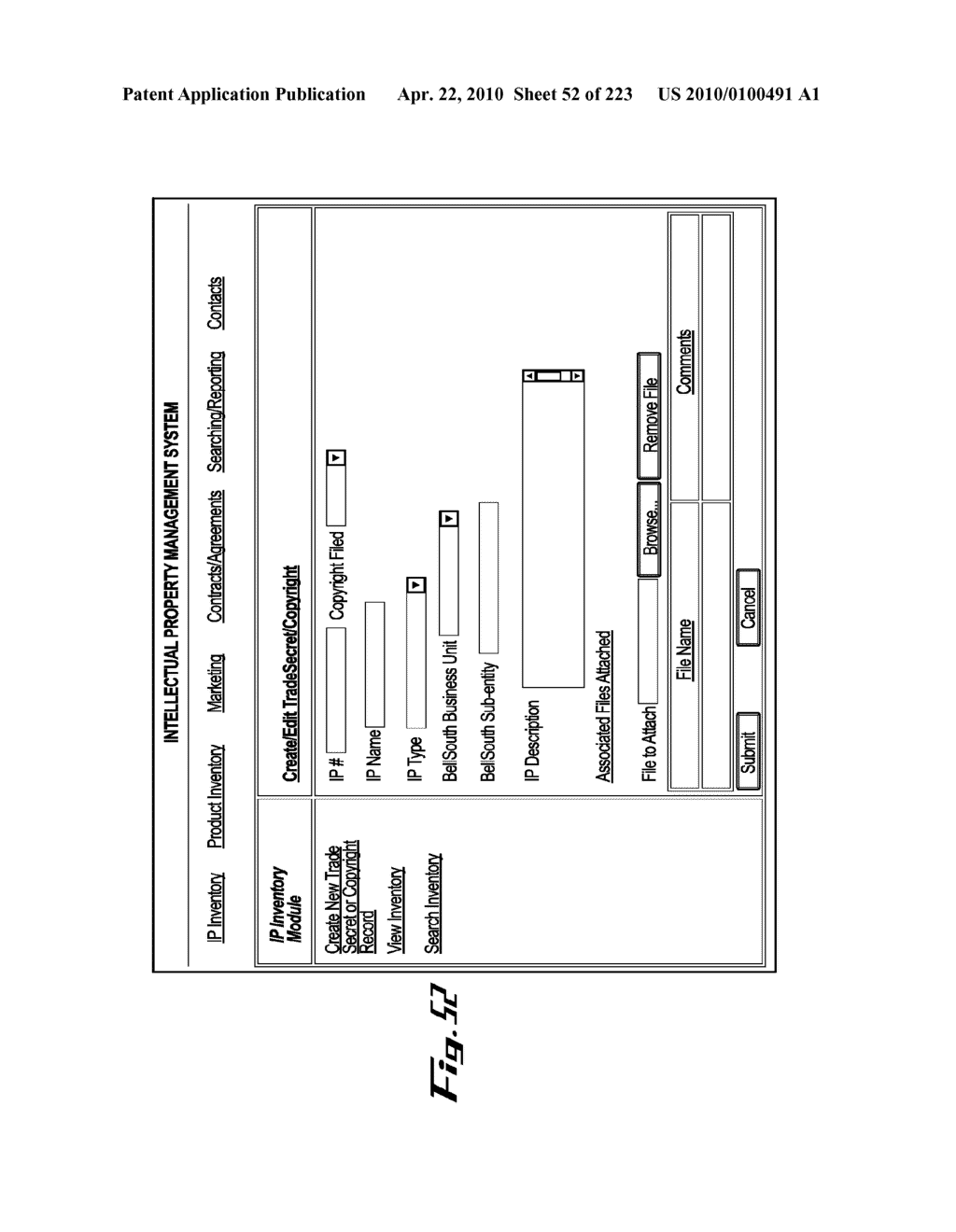 System and Method for Managing Intellectual Property Life Cycles - diagram, schematic, and image 53