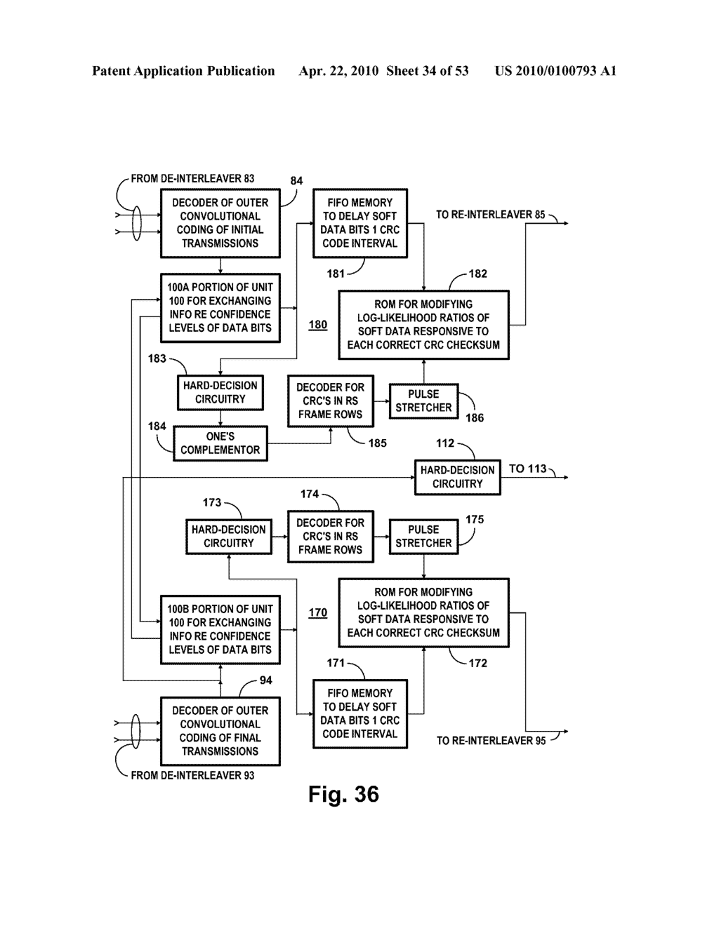 DIGITAL TELEVISION SYSTEMS EMPLOYING CONCATENATED CONVOLUTIONAL CODED DATA - diagram, schematic, and image 35