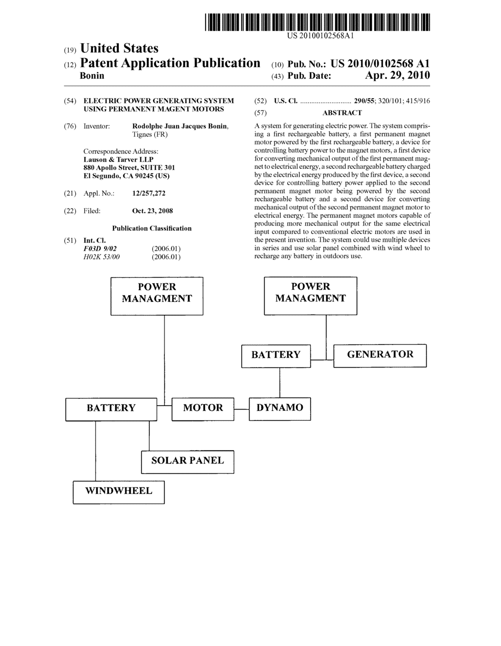 Electric Power Generating System Using Permanent Magent Motors - diagram, schematic, and image 01