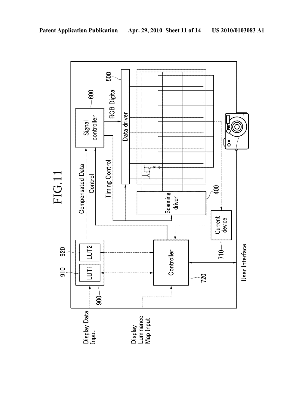 ORGANIC LIGHT EMITTING DEVICE, AND APPARATUS AND METHOD OF GENERATING MODIFICATION INFORMATION THEREFOR - diagram, schematic, and image 12