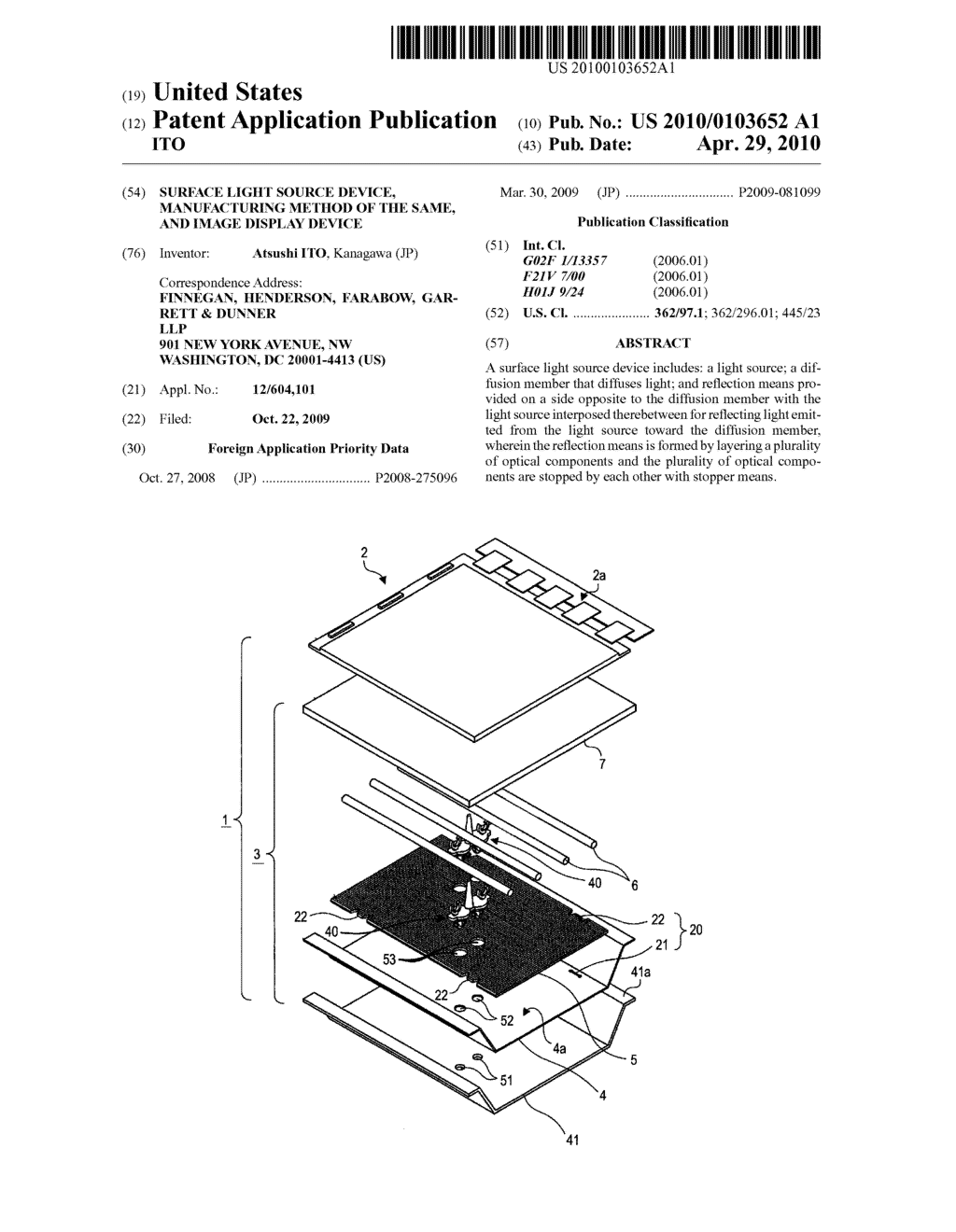 SURFACE LIGHT SOURCE DEVICE, MANUFACTURING METHOD OF THE SAME, AND IMAGE DISPLAY DEVICE - diagram, schematic, and image 01