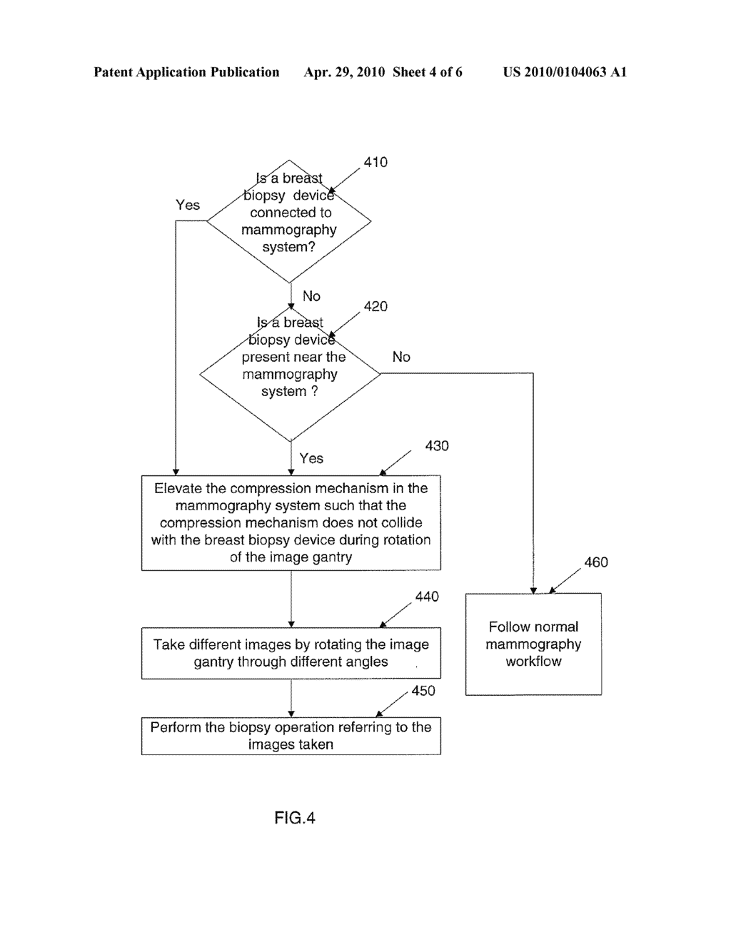 METHOD AND SYSTEM FOR AUTO POSITIONING COMPRESSION MECHANISM IN A MAMMOGRAPHY SYSTEM - diagram, schematic, and image 05