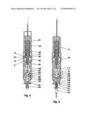 Disposable injector with manually actuated piston diagram and image