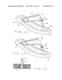 Sandal, thong or the like with reversible tongue, vamp, or strap diagram and image