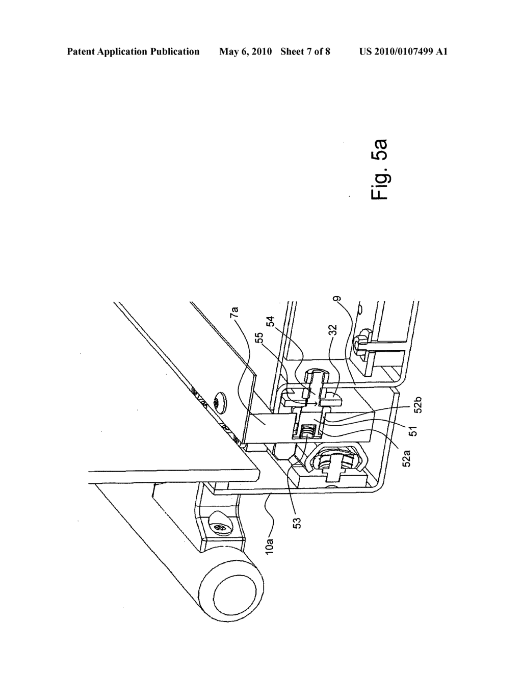 Door configuration with a pivoting door and sliding door function wich can be actuated by a single actuating element - diagram, schematic, and image 08