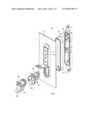 Retractable Hand Lever Actuator which may be locked in a recess diagram and image