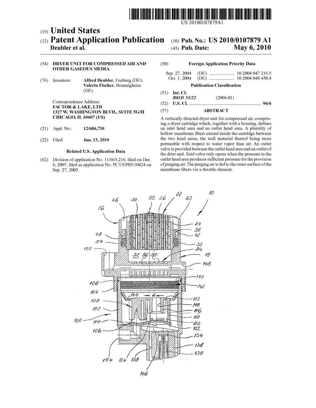 Dryer Unit For Compressed Air And Other Gaseous Media - diagram, schematic, and image 01