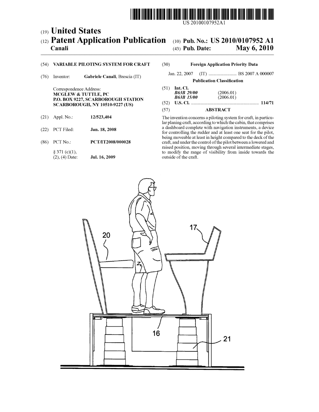 VARIABLE PILOTING SYSTEM FOR CRAFT - diagram, schematic, and image 01