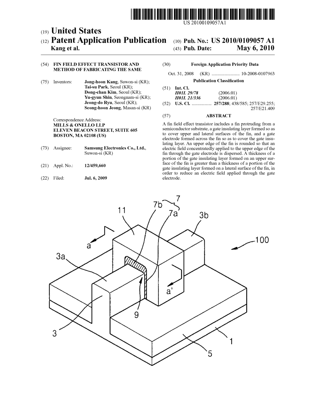 Fin field effect transistor and method of fabricating the same - diagram, schematic, and image 01