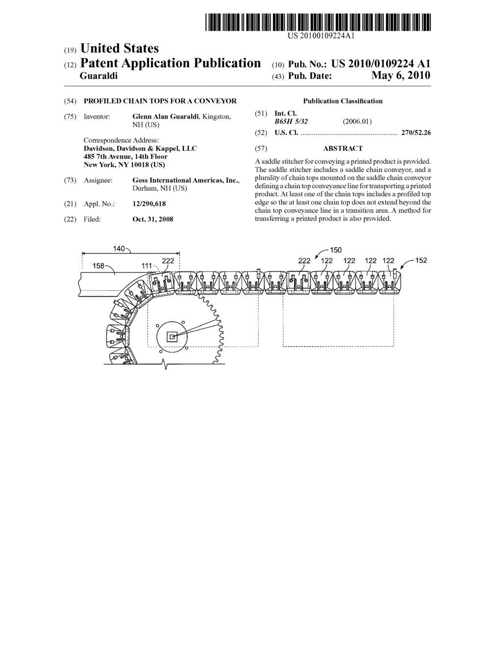 Profiled chain tops for a conveyor - diagram, schematic, and image 01