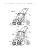 Stroller with Synchronized Seat Height Adjustment diagram and image