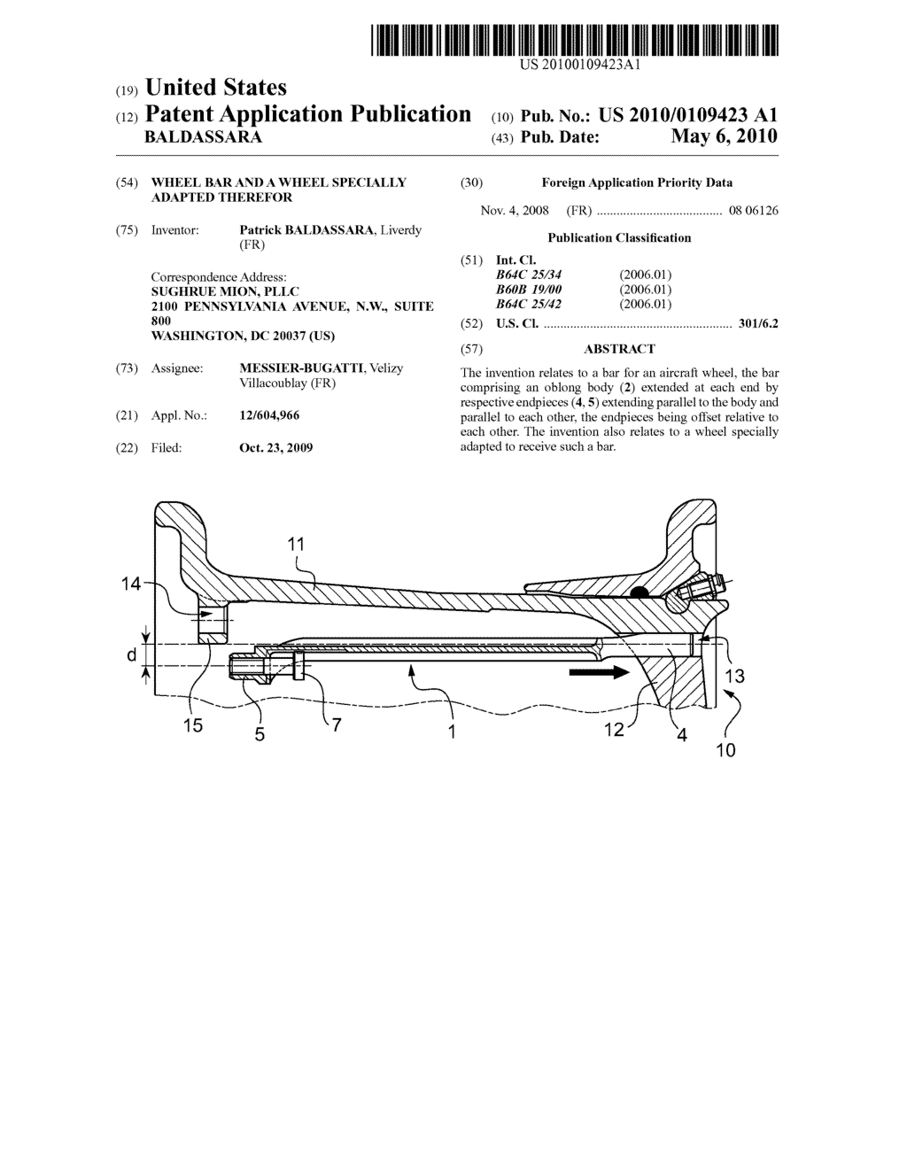 WHEEL BAR AND A WHEEL SPECIALLY ADAPTED THEREFOR - diagram, schematic, and image 01