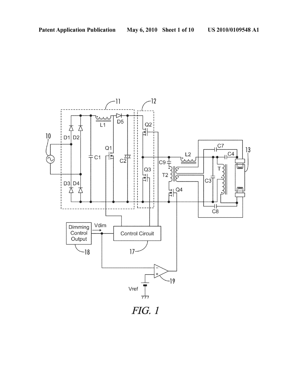 DIMMING ELECTRONIC BALLAST WITH PREHEAT CURRENT CONTROL - diagram, schematic, and image 02