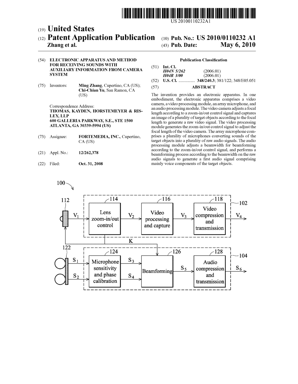 ELECTRONIC APPARATUS AND METHOD FOR RECEIVING SOUNDS WITH AUXILIARY INFORMATION FROM CAMERA SYSTEM - diagram, schematic, and image 01