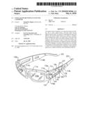 Eyeglass frame with at least one carabiner diagram and image