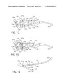 Eyeglass frame with at least one carabiner diagram and image