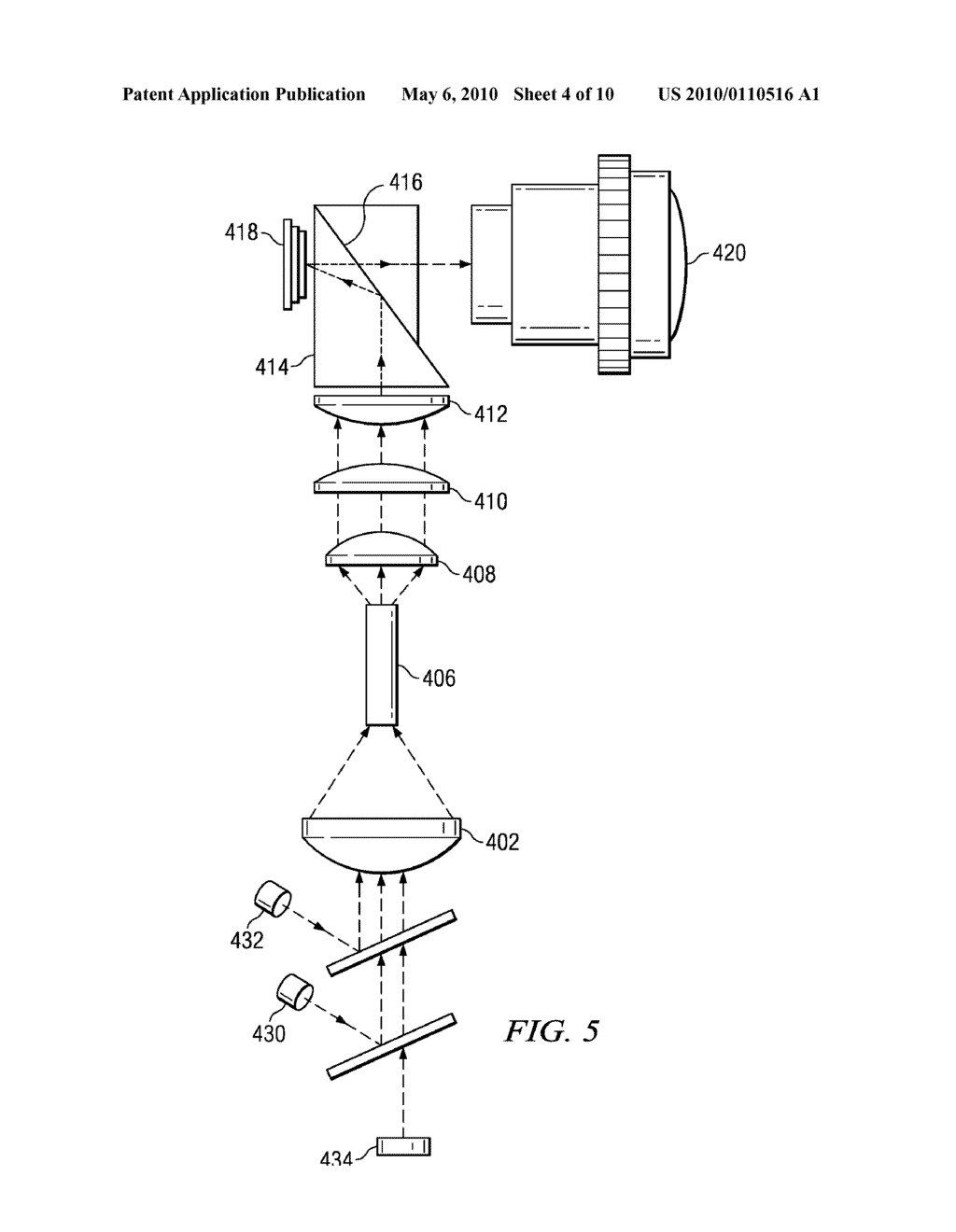 Projection System and Method Including Spatial Light Modulator and Compact Diffractive Optics - diagram, schematic, and image 05