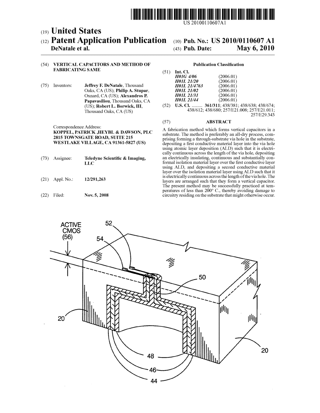 Vertical capacitors and method of fabricating same - diagram, schematic, and image 01