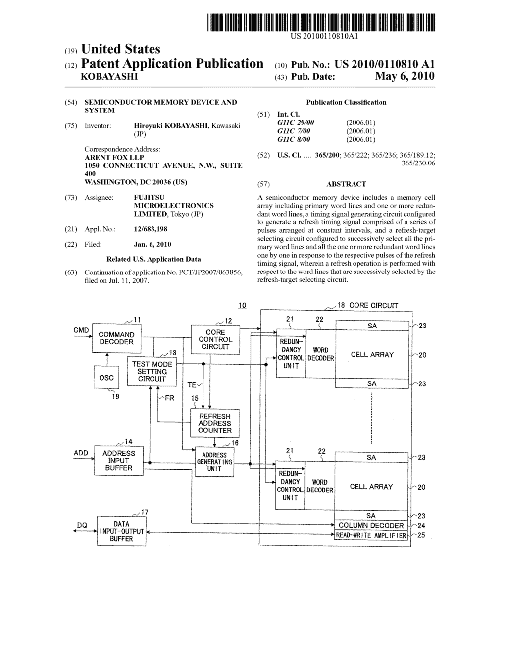 SEMICONDUCTOR MEMORY DEVICE AND SYSTEM - diagram, schematic, and image 01