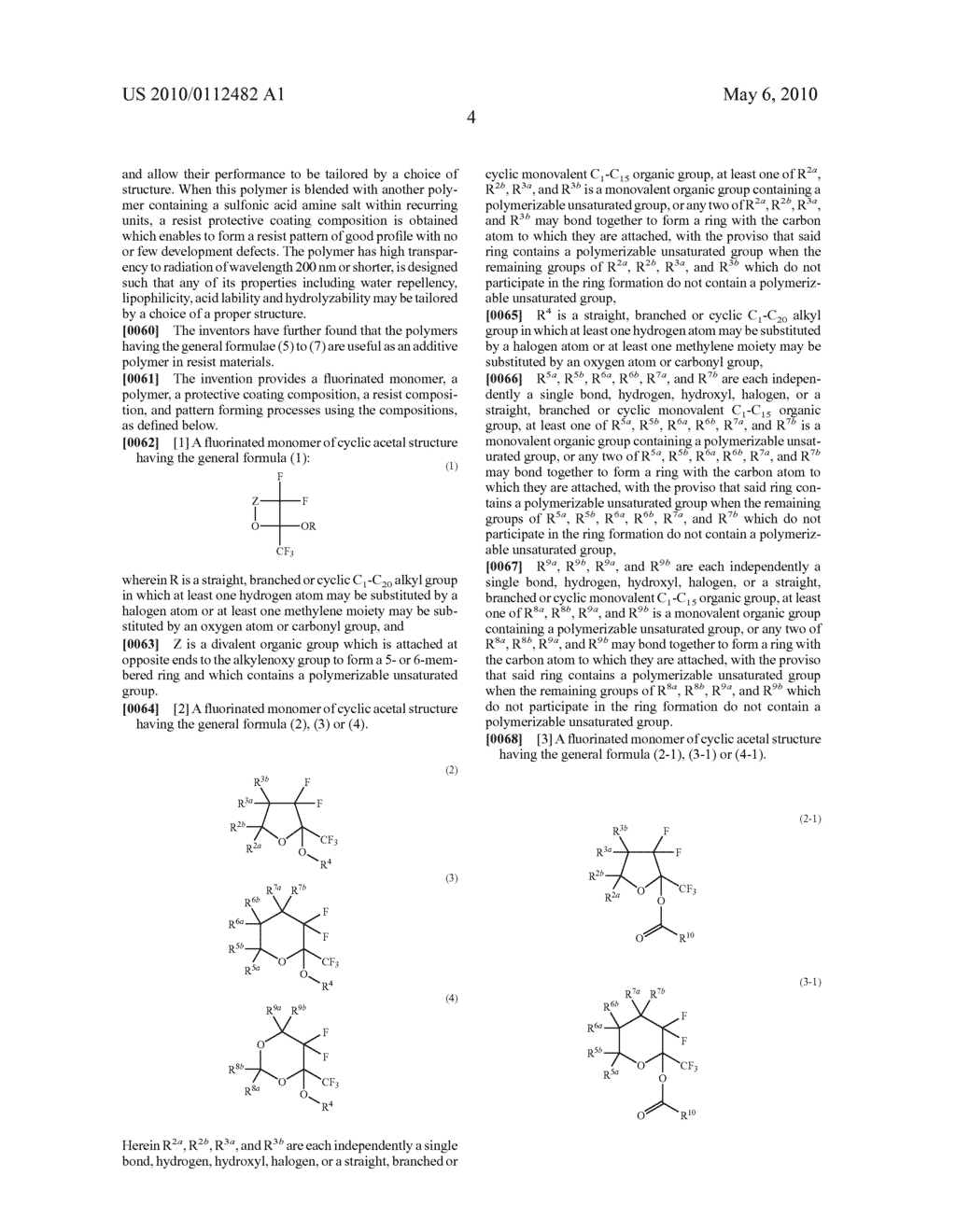 FLUORINATED MONOMER OF CYCLIC ACETAL STRUCTURE, POLYMER, RESIST PROTECTIVE COATING COMPOSITION, RESIST COMPOSITION, AND PATTERNING PROCESS - diagram, schematic, and image 05