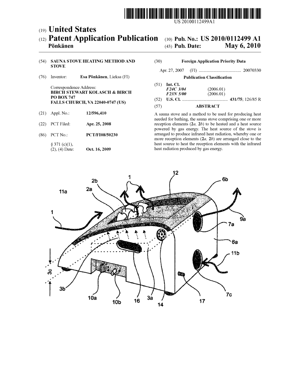 SAUNA STOVE HEATING METHOD AND STOVE - diagram, schematic, and image 01