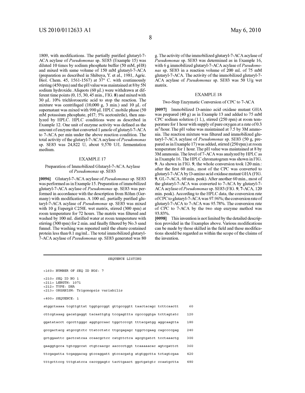 Two-Step Enzyme Method for Preparing 7-Aminocephalosporanic Acid - diagram, schematic, and image 17