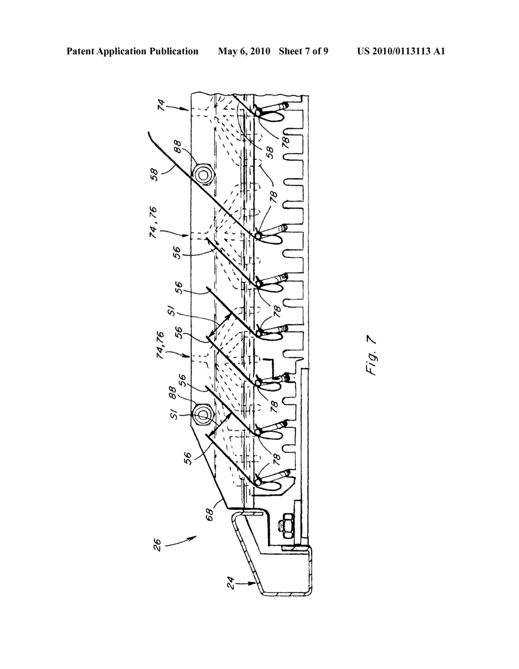 AGRICULTURAL COMBINE GRAIN CLEANING SIEVE WITH ADJUSTABLE SPACING SYSTEM - diagram, schematic, and image 08