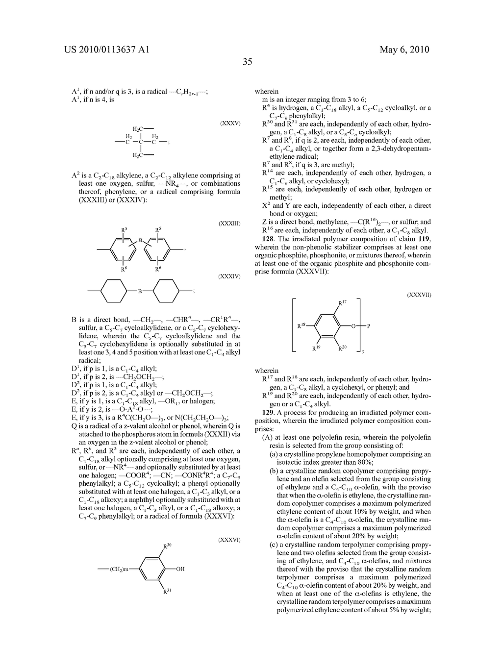 IRRADIATED POLYOLEFIN COMPOSITION COMPRISING A NON-PHENOLIC STABILIZER - diagram, schematic, and image 36