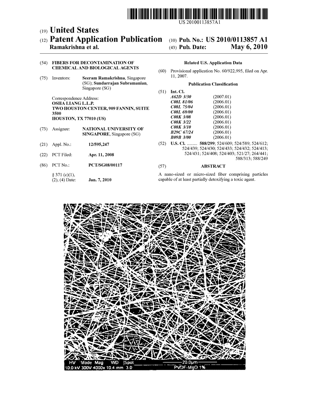 FIBERS FOR DECONTAMINATION OF CHEMICAL AND BIOLOGICAL AGENTS - diagram, schematic, and image 01