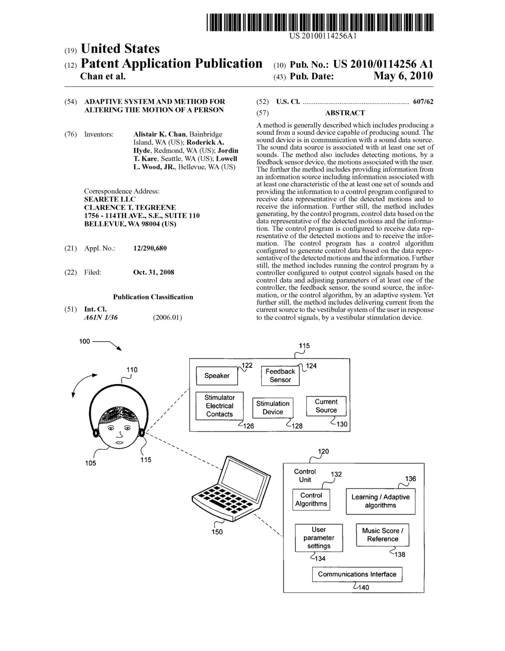 Adaptive system and method for altering the motion of a person - diagram, schematic, and image 01