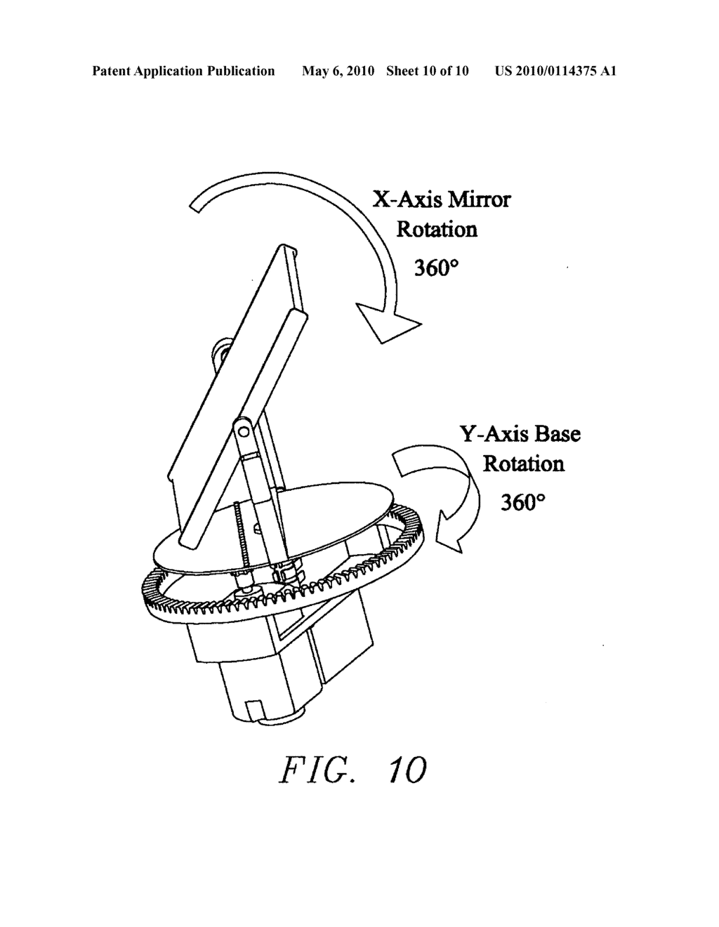 SYSTEM AND METHOD FOR VOLUMETRIC DISPLAY USING A SPINING MIRROR AND AN ORTHOGONALLY DEFLECTED LINEAR PICTURE ELEMENT SOURCE - diagram, schematic, and image 11