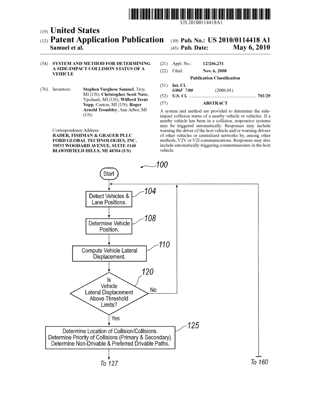 SYSTEM AND METHOD FOR DETERMINING A SIDE-IMPACT COLLISION STATUS OF A VEHICLE - diagram, schematic, and image 01