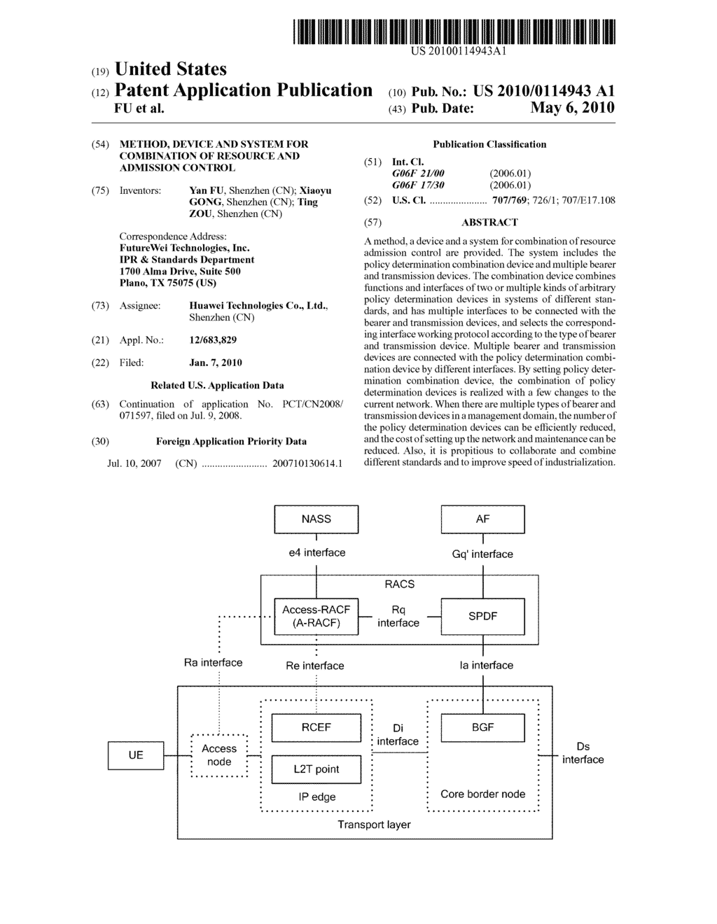 Method, Device and System for Combination of Resource and Admission Control - diagram, schematic, and image 01