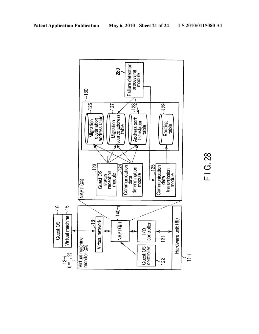 METHOD OF CONTROLLING THE COMMUNICATION BETWEEN A MACHINE USING PRIVATE ADDRESSES AND A COMMUNICATION DEVICE CONNECTED TO A GLOBAL NETWORK - diagram, schematic, and image 22