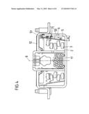 Gas generator for a vehicle passenger protection device and process for removing solids and liquid burned residues in a gas stream diagram and image