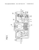 Gas generator for a vehicle passenger protection device and process for removing solids and liquid burned residues in a gas stream diagram and image