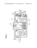 Gas generator for a vehicle passenger protection device and process for removing solids and liquid burned residues in a gas stream diagram and image