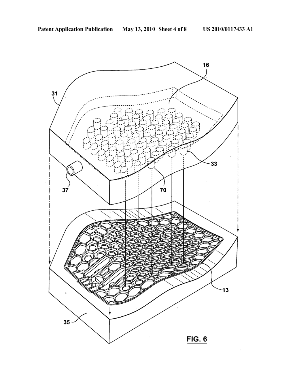APPARATUS AND METHOD FOR PRODUCING A VENTILATED CHAIR BACKING ASSEMBLY - diagram, schematic, and image 05