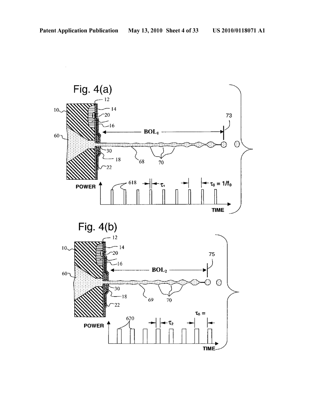 CONTINUOUS INK JET APPARATUS AND METHOD USING A PLURALITY OF BREAK-OFF TIMES - diagram, schematic, and image 05