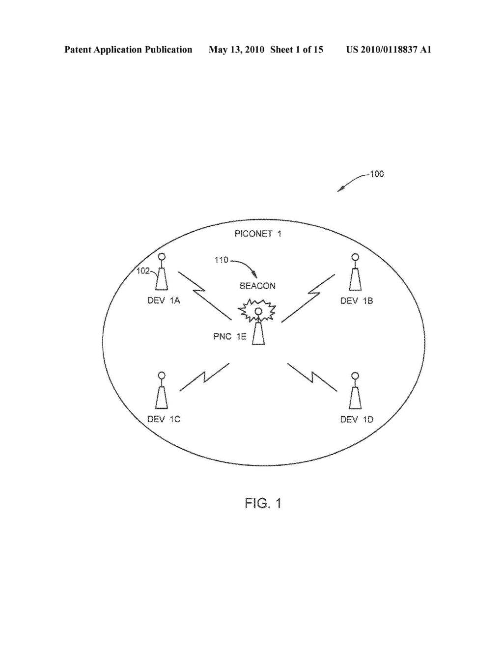 USING SYNCHRONIZATION FRAMES FOR MESH NETWORKING WITH PICONETS - diagram, schematic, and image 02