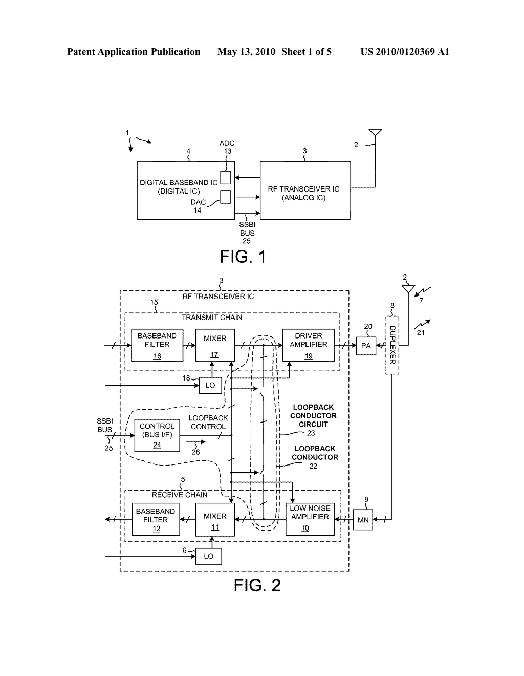 RF TRANSCEIVER IC HAVING INTERNAL LOOPBACK CONDUCTOR FOR IP2 SELF TEST - diagram, schematic, and image 02