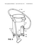 PORTABLE CLEANING ASSEMBLY WITH VACUUM UNIT DISPOSED WITHIN CAVITY OF WASTE CONTAINER diagram and image