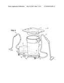 PORTABLE CLEANING ASSEMBLY WITH VACUUM UNIT DISPOSED WITHIN CAVITY OF WASTE CONTAINER diagram and image