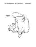 PORTABLE CLEANING ASSEMBLY WITH VACUUM UNIT DISPOSED WITHIN CAVITY OF WASTE CONTAINER diagram and image