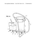 PORTABLE CLEANING ASSEMBLY WITH VACUUM UNIT DISPOSED WITHIN CAVITY OF WASTE CONTAINER diagram and image