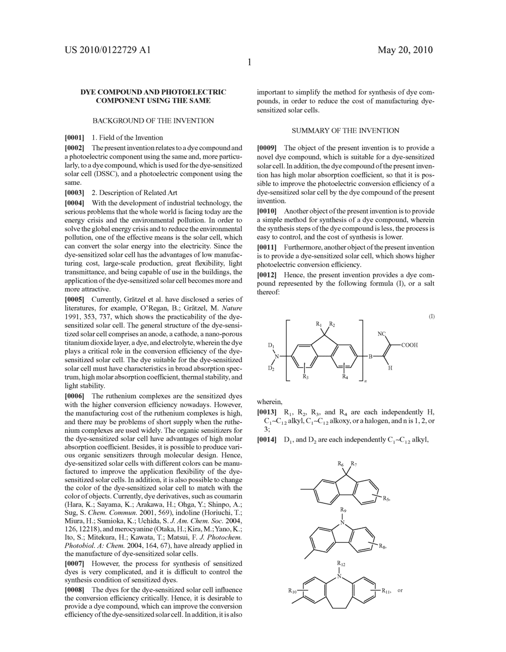 Dye compound and photoelectric component using the same - diagram, schematic, and image 02