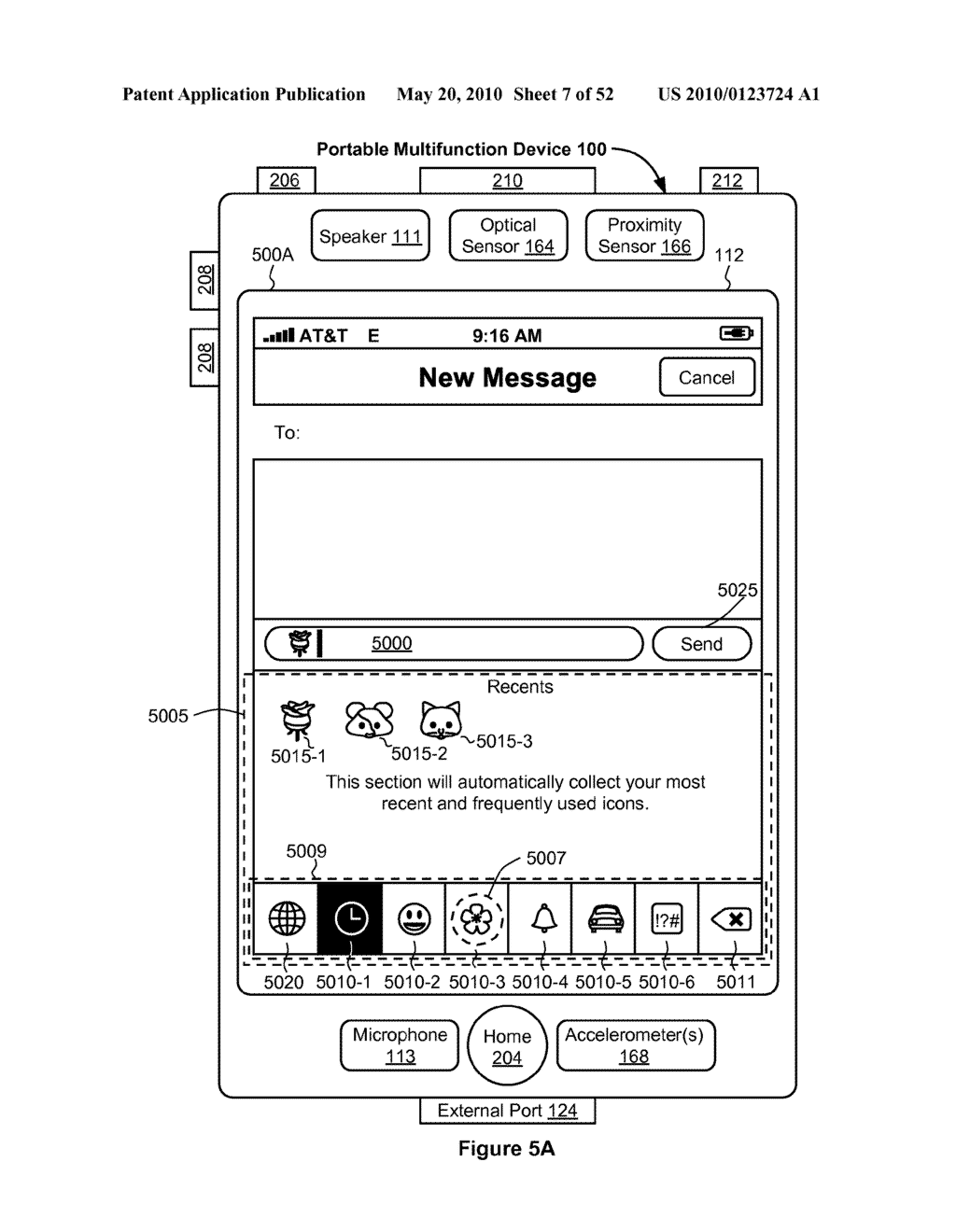 Portable Touch Screen Device, Method, and Graphical User Interface for Using Emoji Characters - diagram, schematic, and image 08