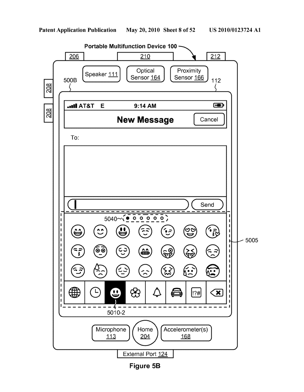 Portable Touch Screen Device, Method, and Graphical User Interface for Using Emoji Characters - diagram, schematic, and image 09