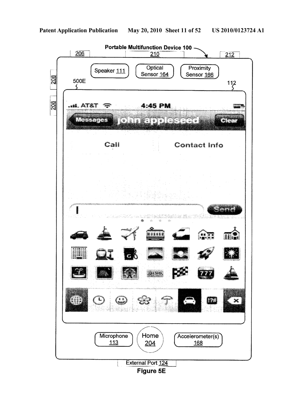 Portable Touch Screen Device, Method, and Graphical User Interface for Using Emoji Characters - diagram, schematic, and image 12