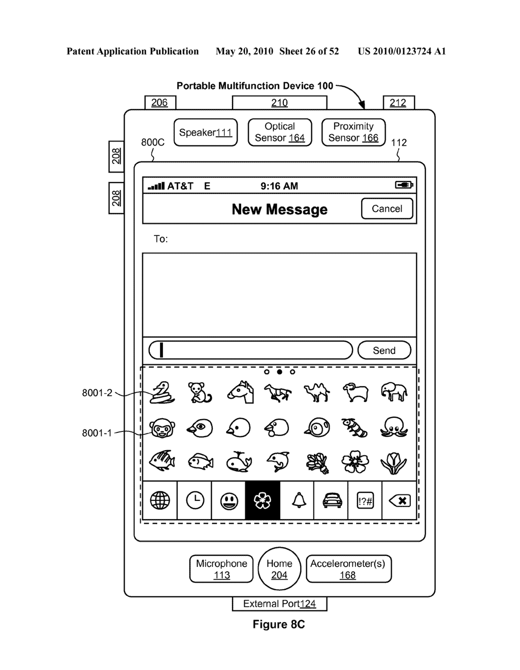 Portable Touch Screen Device, Method, and Graphical User Interface for Using Emoji Characters - diagram, schematic, and image 27